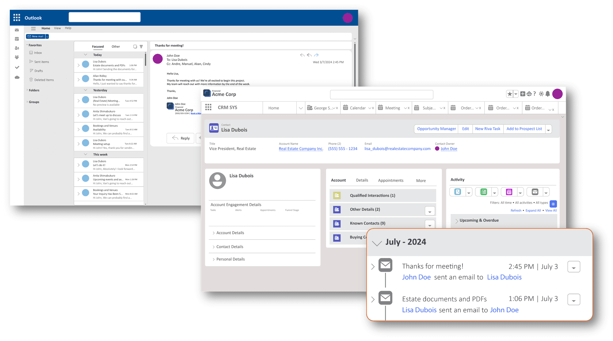 Salesforce and Outlook email sync