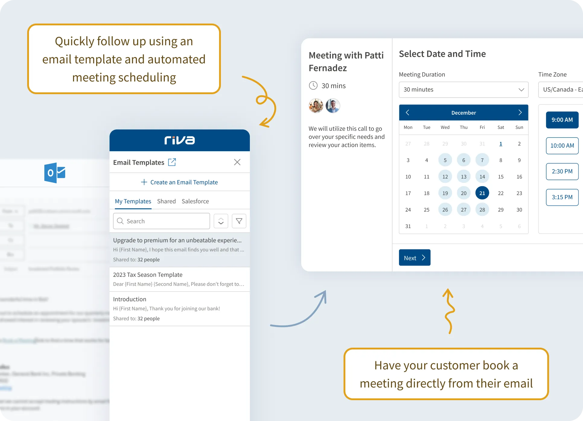 Email templates and scheduling