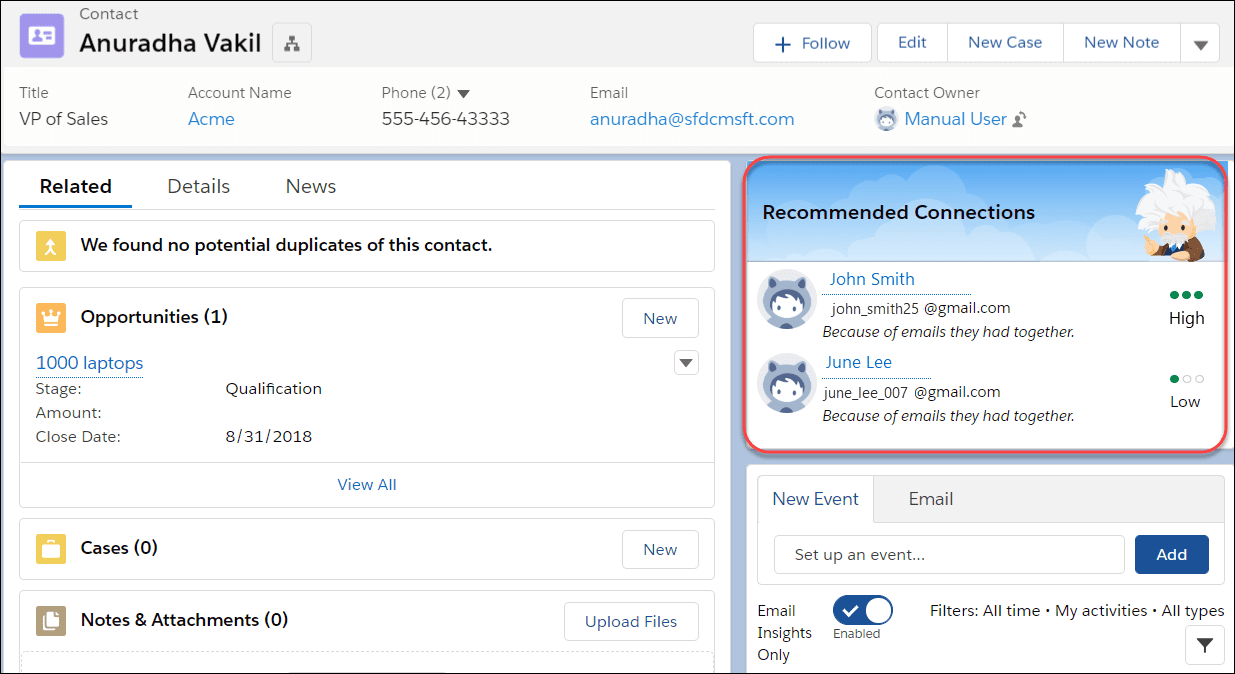 Einstein activity capture screenshot